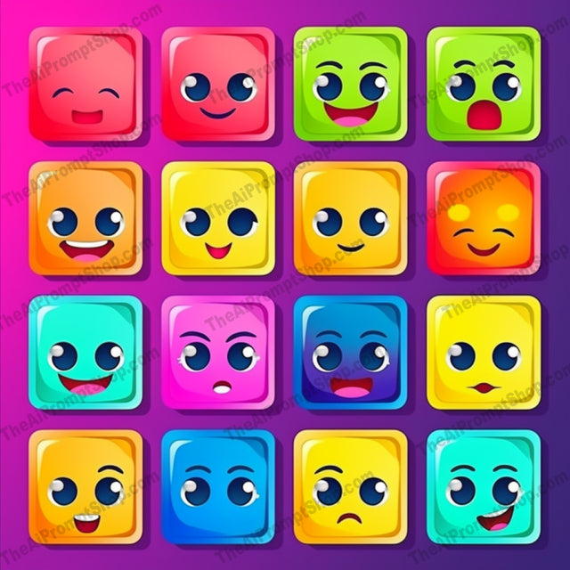 AI Midjourney Prompt for Colorful Emoticons