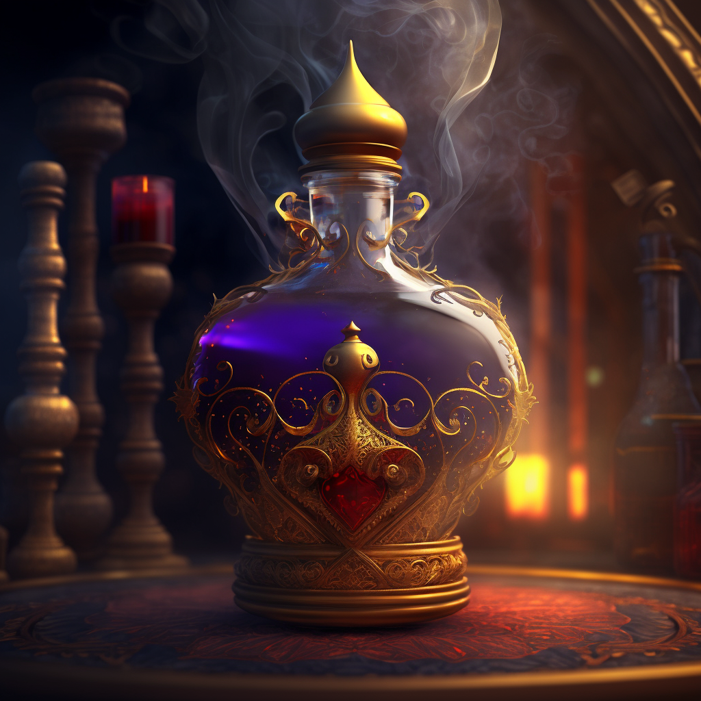 AI Midjourney Prompt for Fantasy - Love Potion Altar Drama