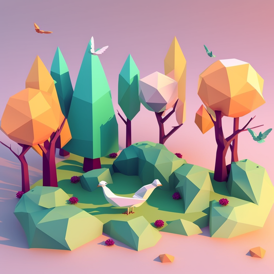 AI Midjourney Prompt for Illustration - Colorful Polyworld