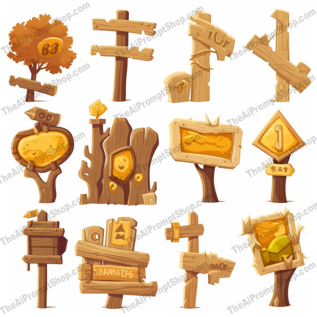 AI Midjourney Prompt for Outdoors Wooden Signs