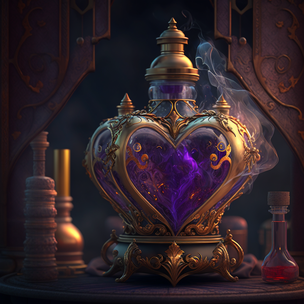 AI Midjourney Prompt for Fantasy - Love Potion Altar Drama