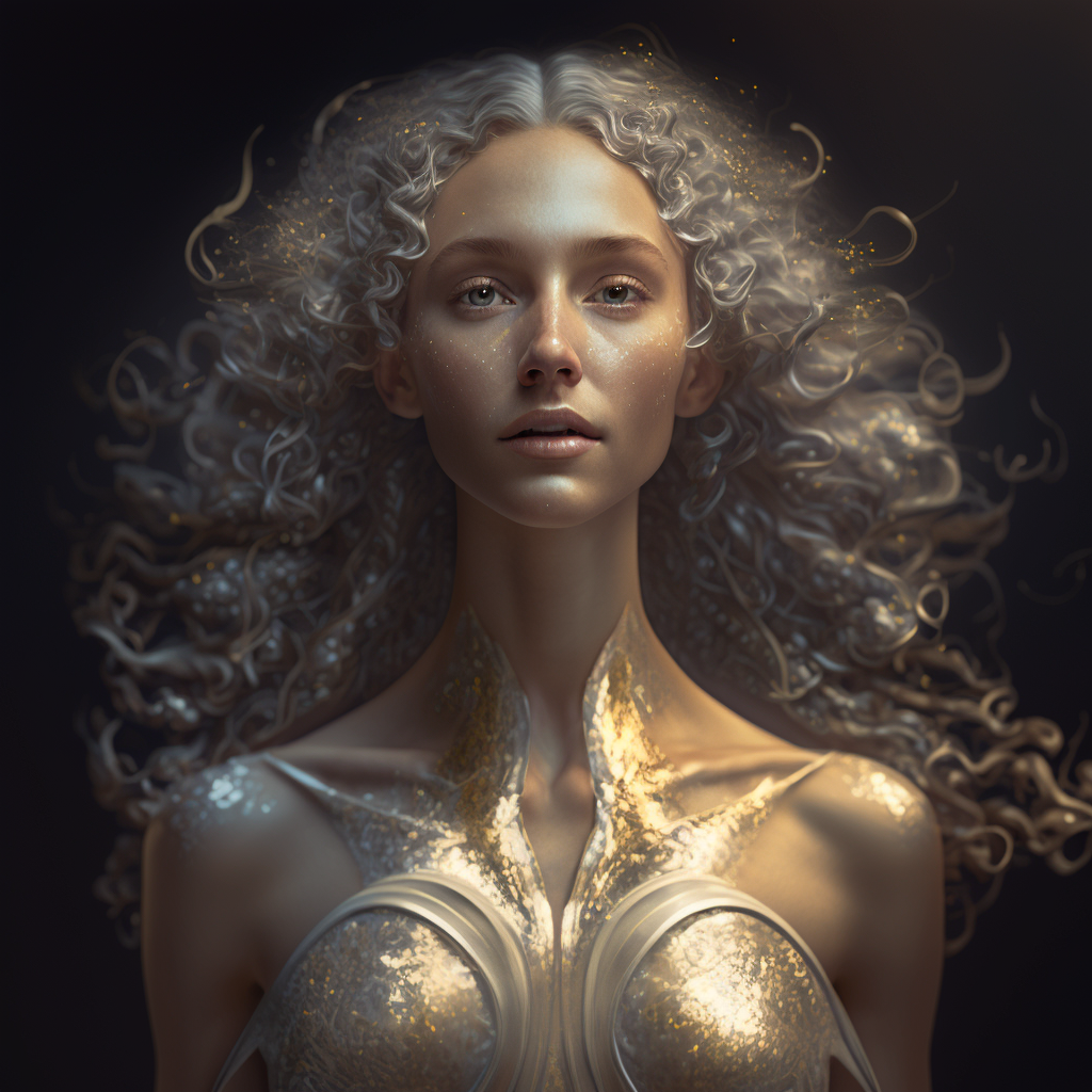 AI Midjourney Prompt for People - Realistic Fantasy Woman in Gown