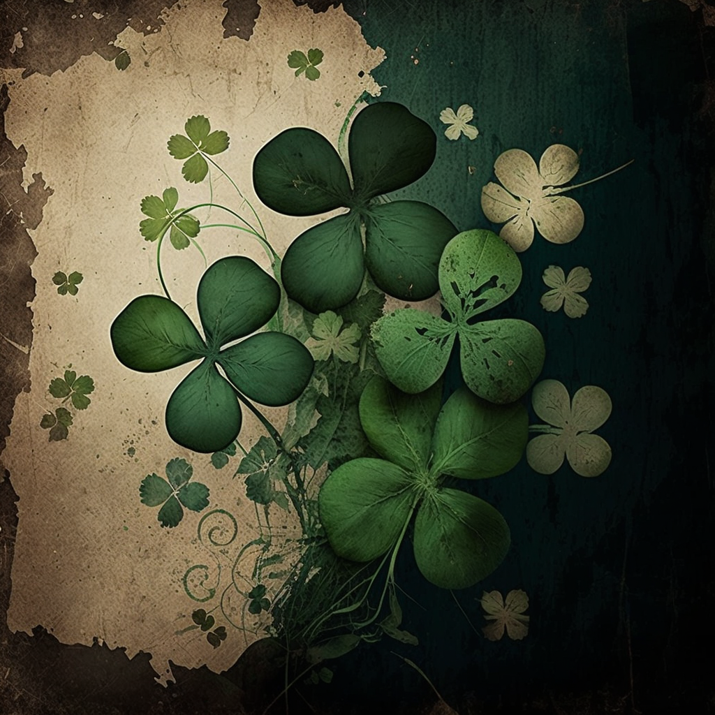 AI Midjourney Prompt for St Patricks Day - Shamrocks