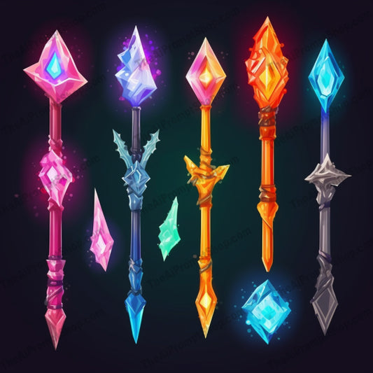 AI Midjourney Prompt for Low Poly Magical Weapons with Bioluminescence