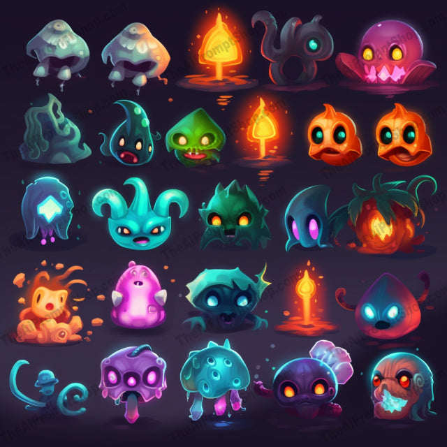 AI Midjourney Prompt for Game Sprite Icons