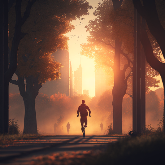 AI Midjourney Prompt for People - City Runner at Sunrise