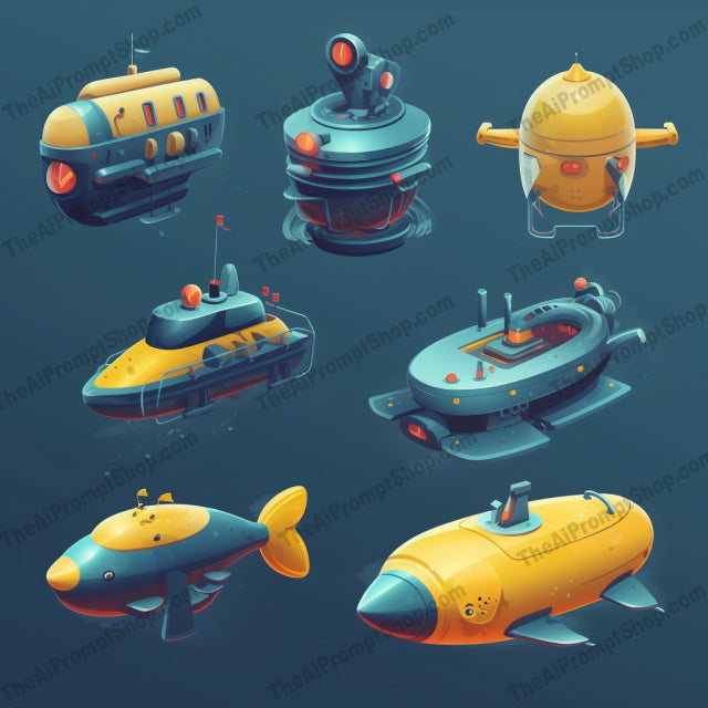 AI Midjourney Prompt for Playful Underwater Machines