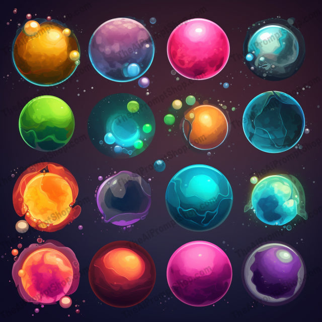 AI Midjourney Prompt for Playful Gemstone Planets