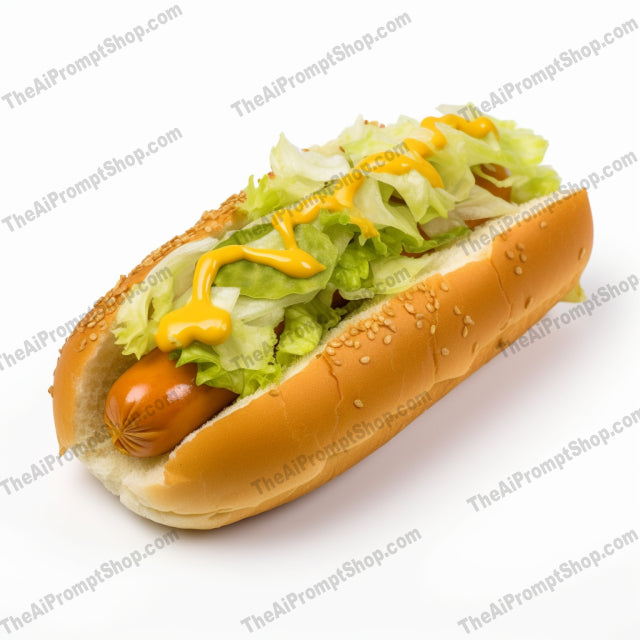 AI Midjourney Prompt for Food - B343s -  Classic Hot Dog