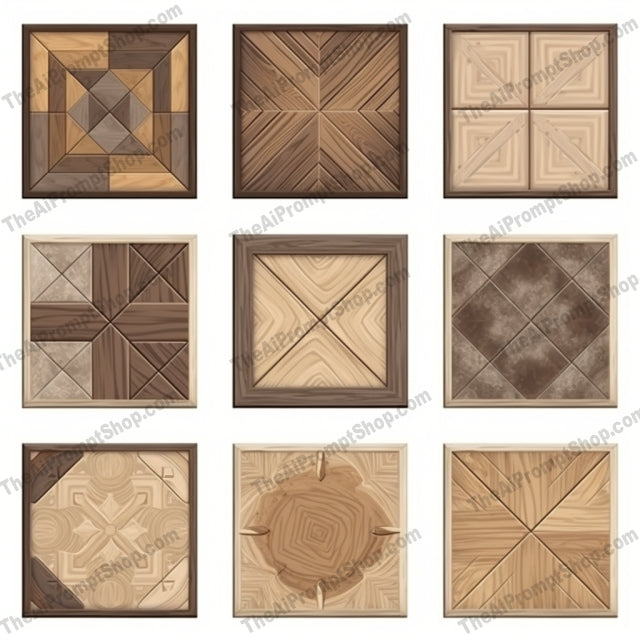 AI Midjourney Prompt for Code-Based Wooden Floor Tiles