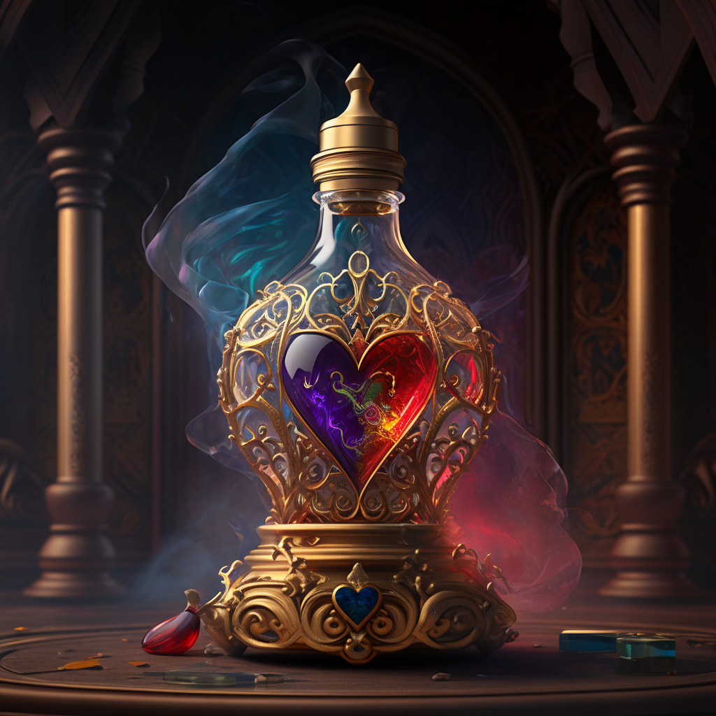 AI Midjourney Prompt for Fantasy - Love Potion Altar Drama