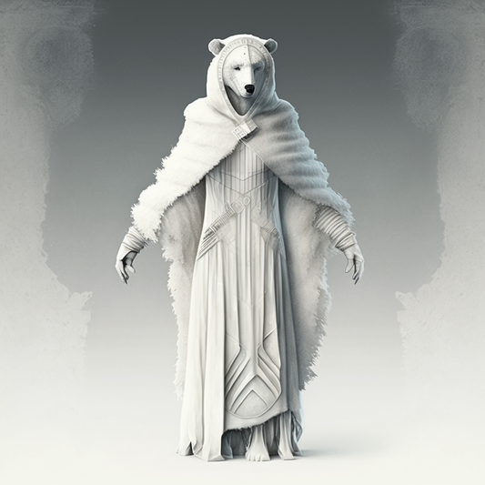 AI Midjourney Prompt for Coloring Pages - AvantGarde Fur Gown Mockup