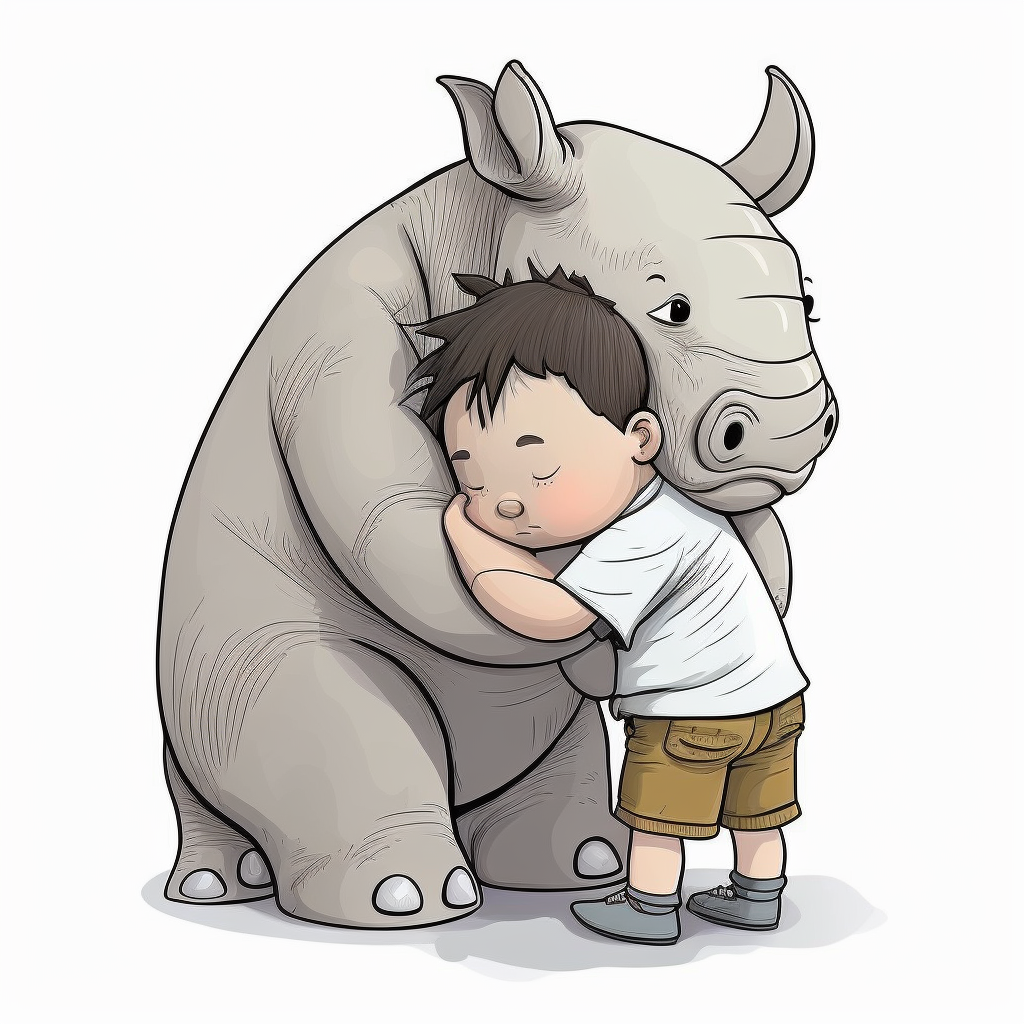 AI Midjourney Prompt for Animal - Child Hugging Animal Storybook Illustrations