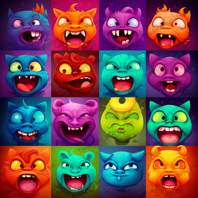 AI Midjourney Prompt for Cartoon Monster Icons