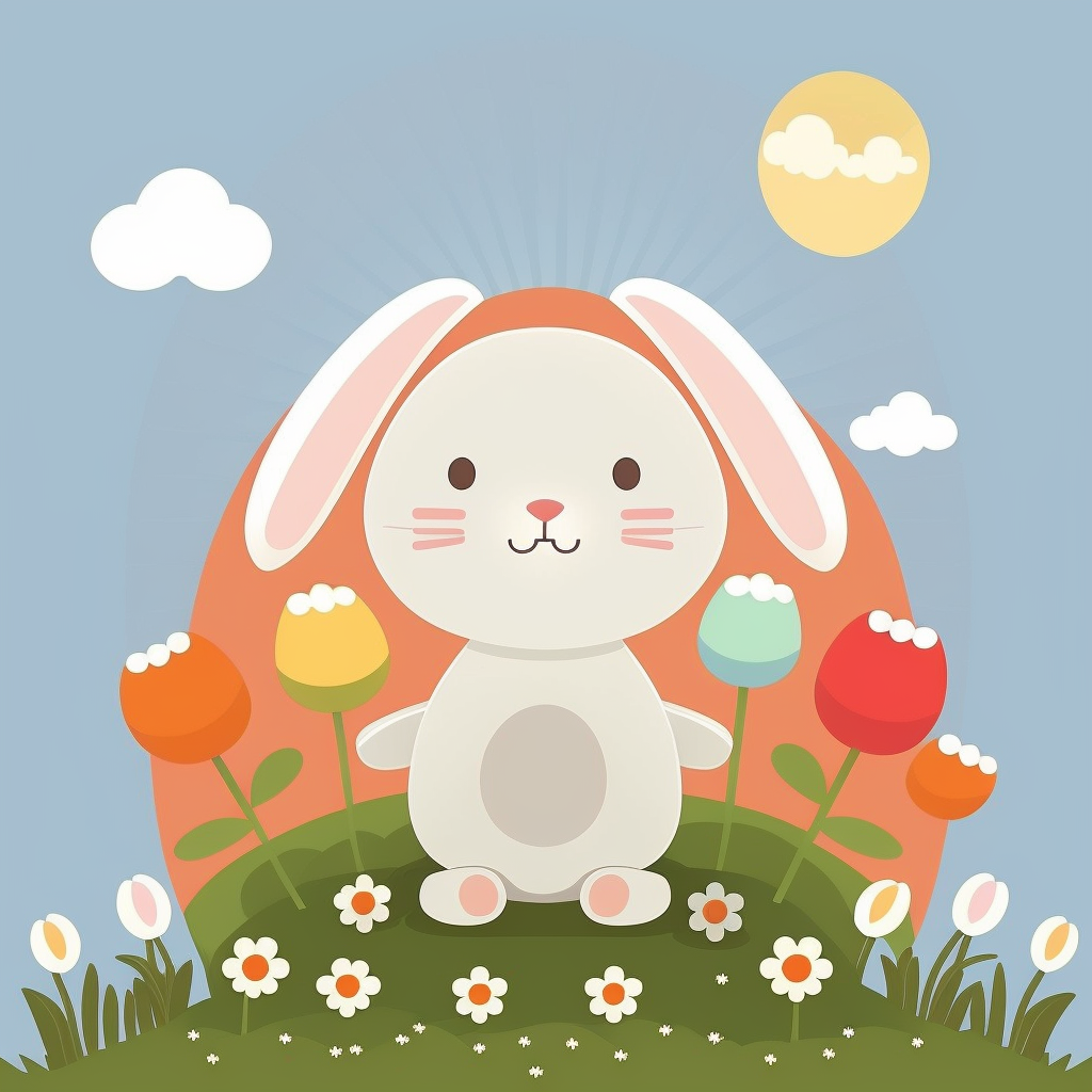 AI Midjourney Prompt for Easter - Cute Garden Bunny