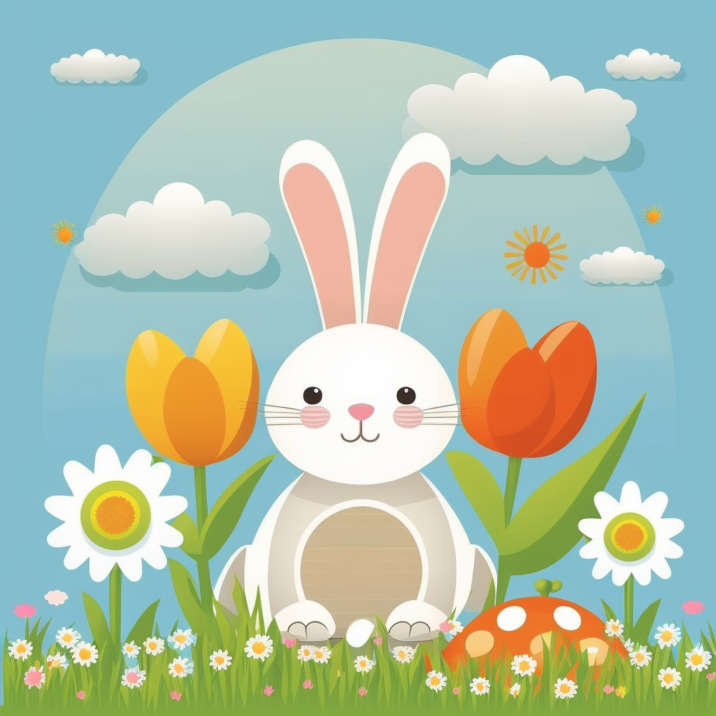 AI Midjourney Prompt for Easter - Cute Garden Bunny