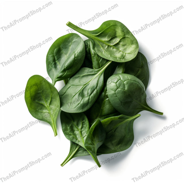 AI Midjourney Prompt for Food - B328s -  Top Down Spinach View