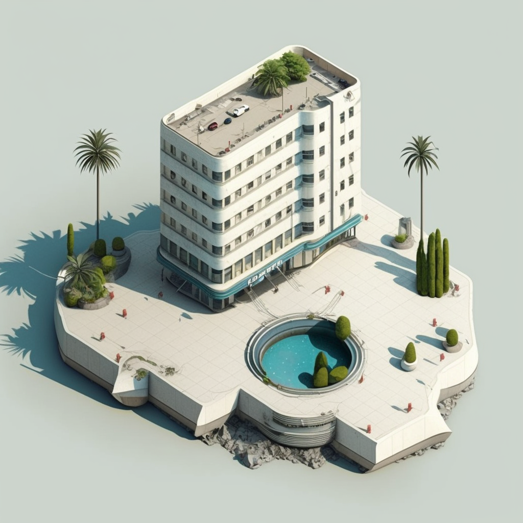 AI Midjourney Prompt for Object - Isometric Realistic Building