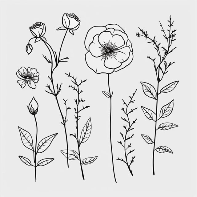 AI Midjourney Prompt for Minimalist Wild Flower Studies