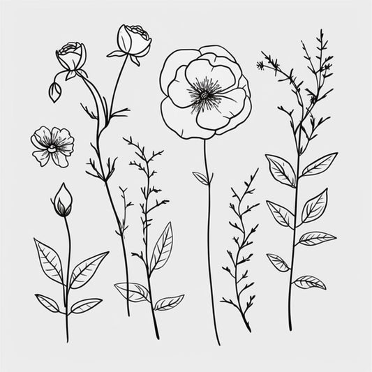AI Midjourney Prompt for Minimalist Wild Flower Studies