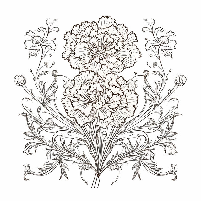 AI Midjourney Prompt for Decorative Flower Doodle Coloring