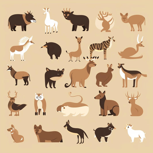 AI Midjourney Prompt for Animated Wild Animal Icons