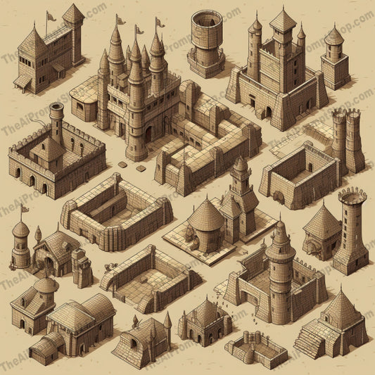 AI Midjourney Prompt for Rough-Hewn Castle Illustrations