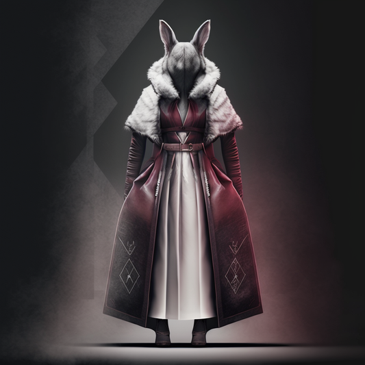 AI Midjourney Prompt for Coloring Pages - AvantGarde Fur Gown Mockup