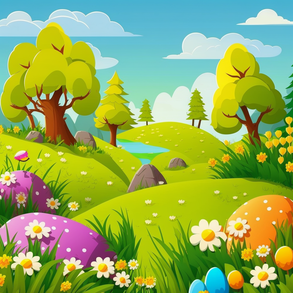 AI Midjourney Prompt for Easter - Spring Meadow