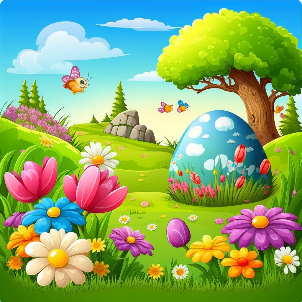 AI Midjourney Prompt for Easter - Spring Meadow