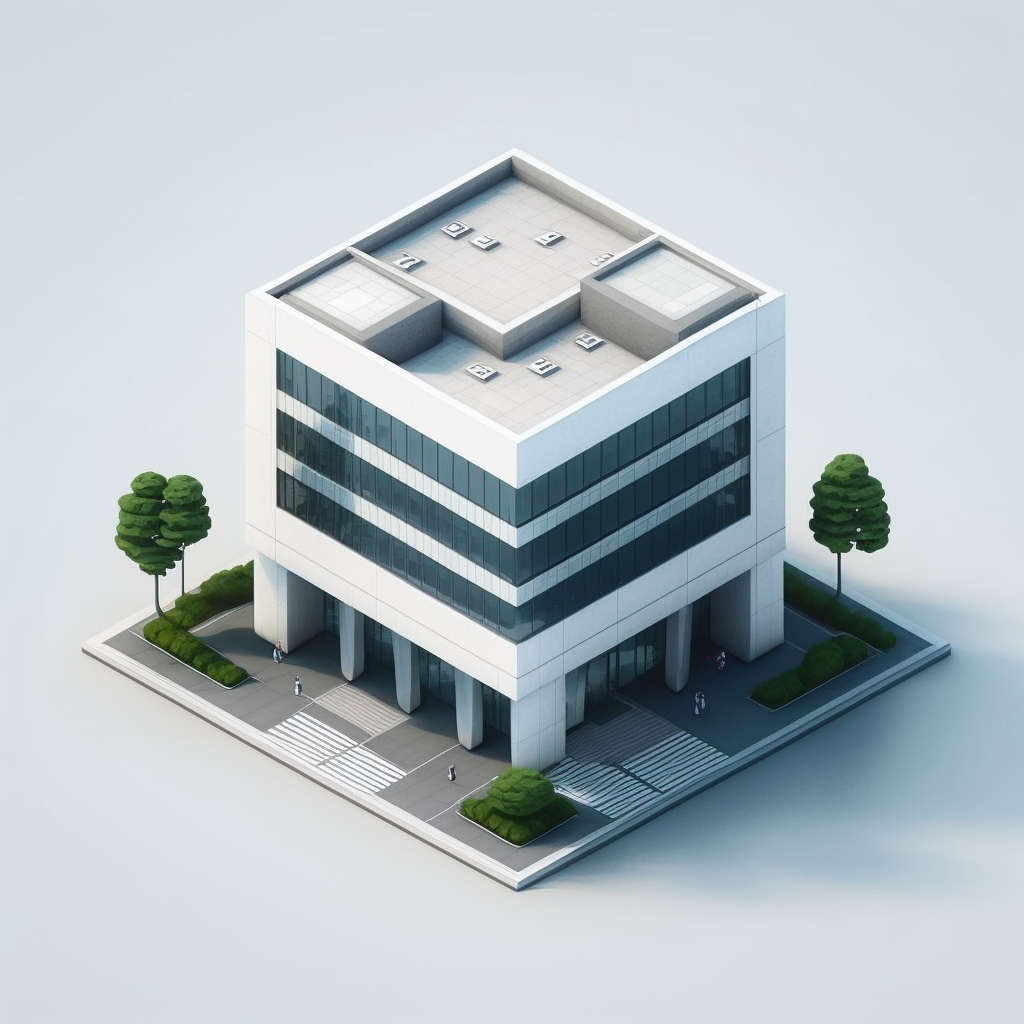 AI Midjourney Prompt for Object - Isometric Realistic Building