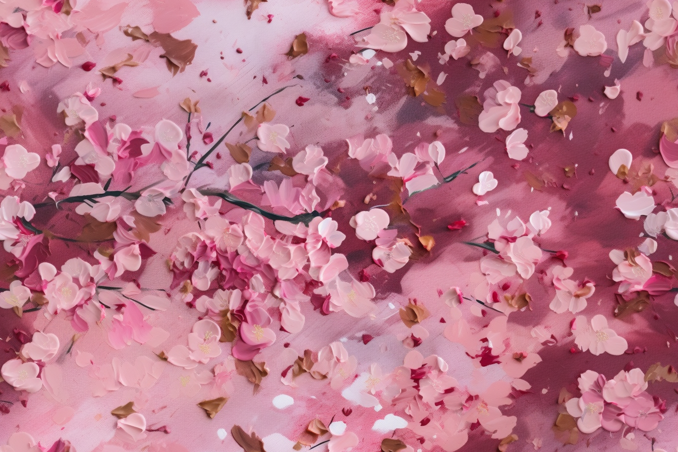 AI Midjourney Prompt for Pattern - scattered Cherry Blossoms