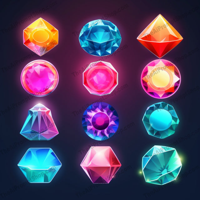 AI Midjourney Prompt for Glowing Gems