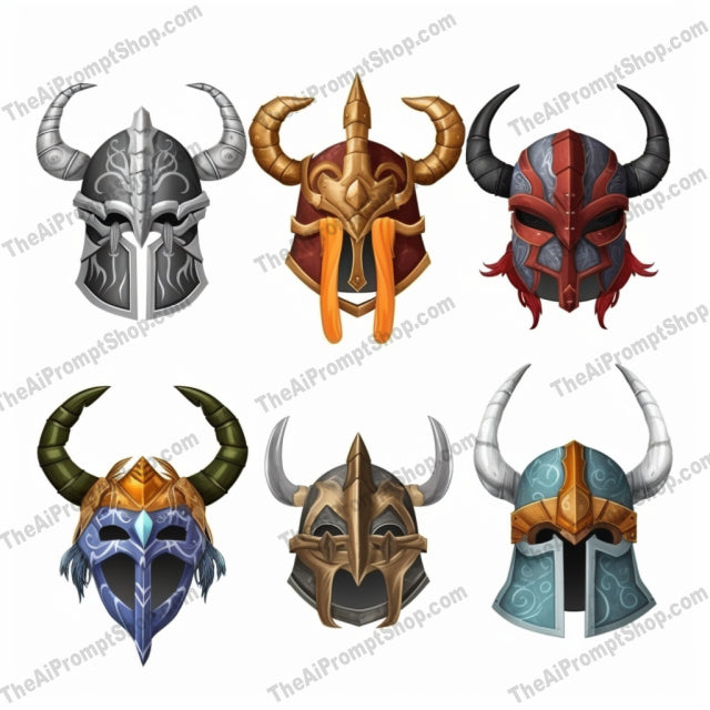 AI Midjourney Prompt for Unreal Viking Icons