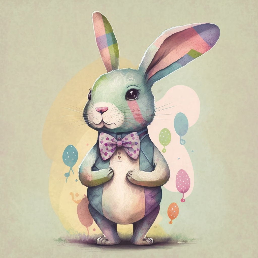 AI Midjourney Prompt for Easter - Whimsical Bowtie Bunny