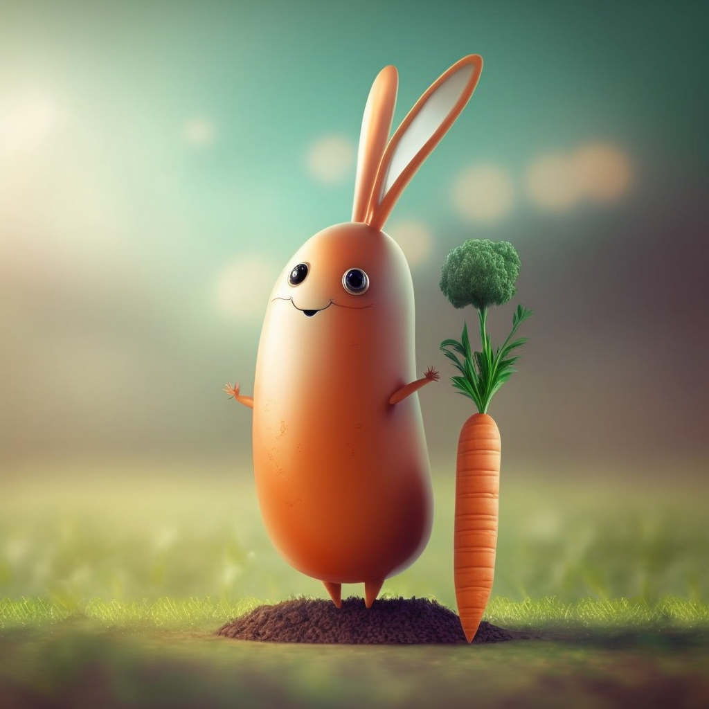 AI Midjourney Prompt for Easter - Cartoonish Carrot Bunny