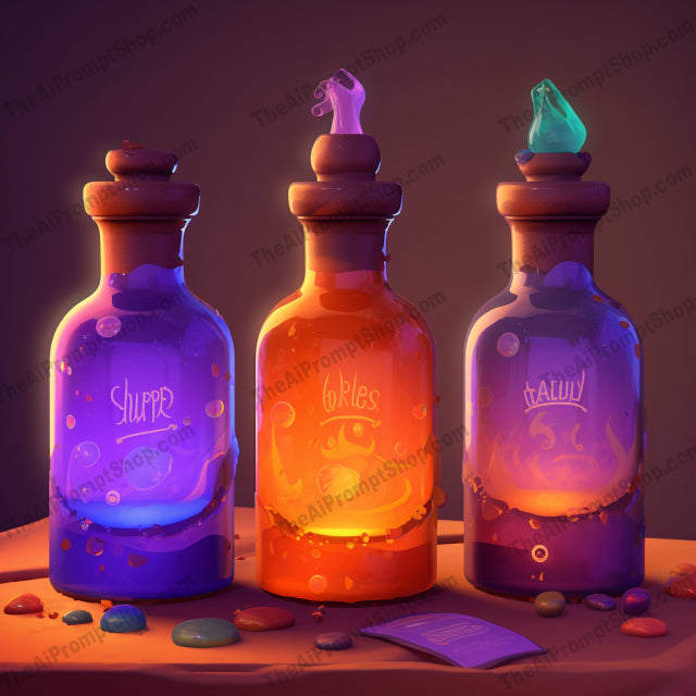 AI Midjourney Prompt for Witchy Art Bottles