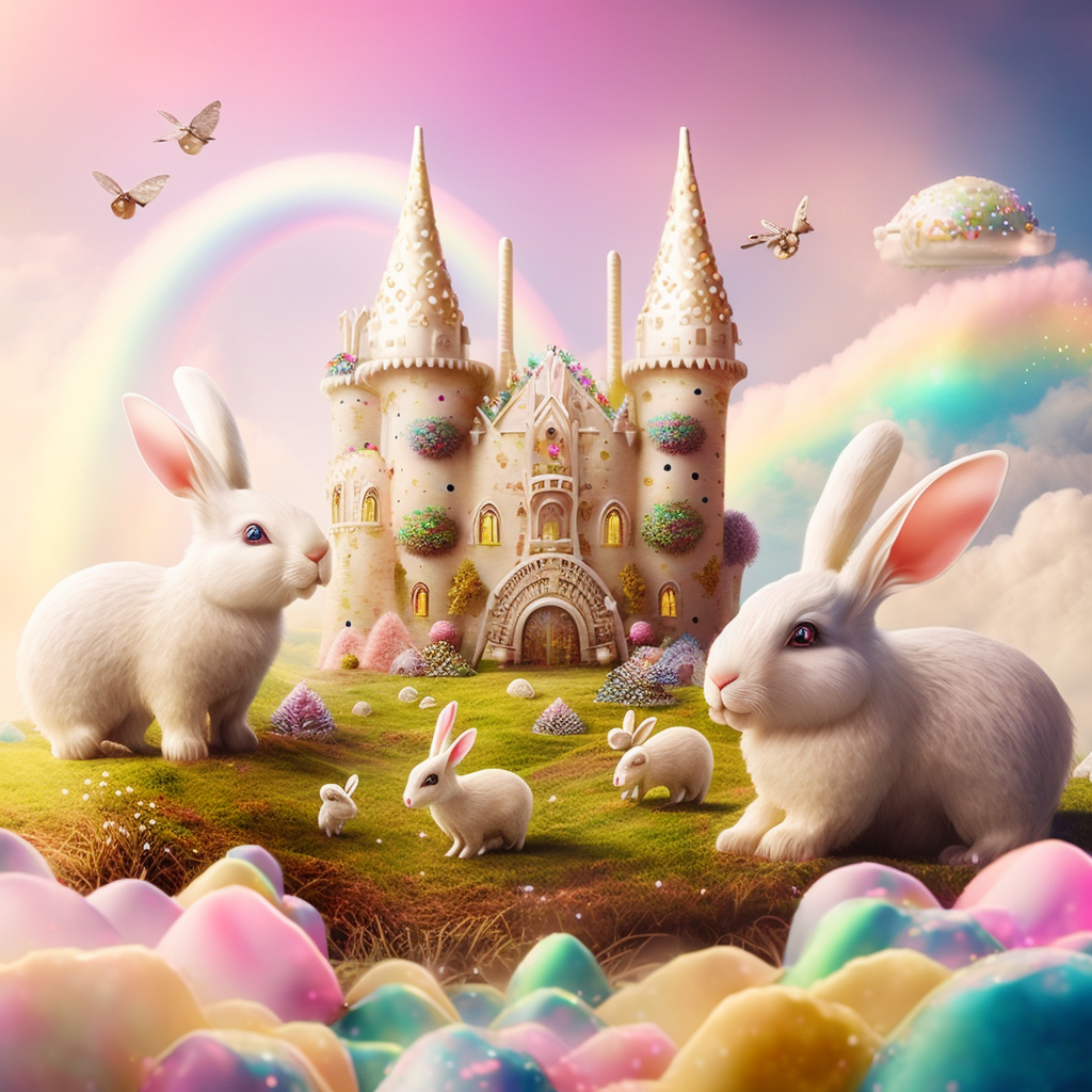 AI Midjourney Prompt for Easter - Glittery Bunny Wonderland