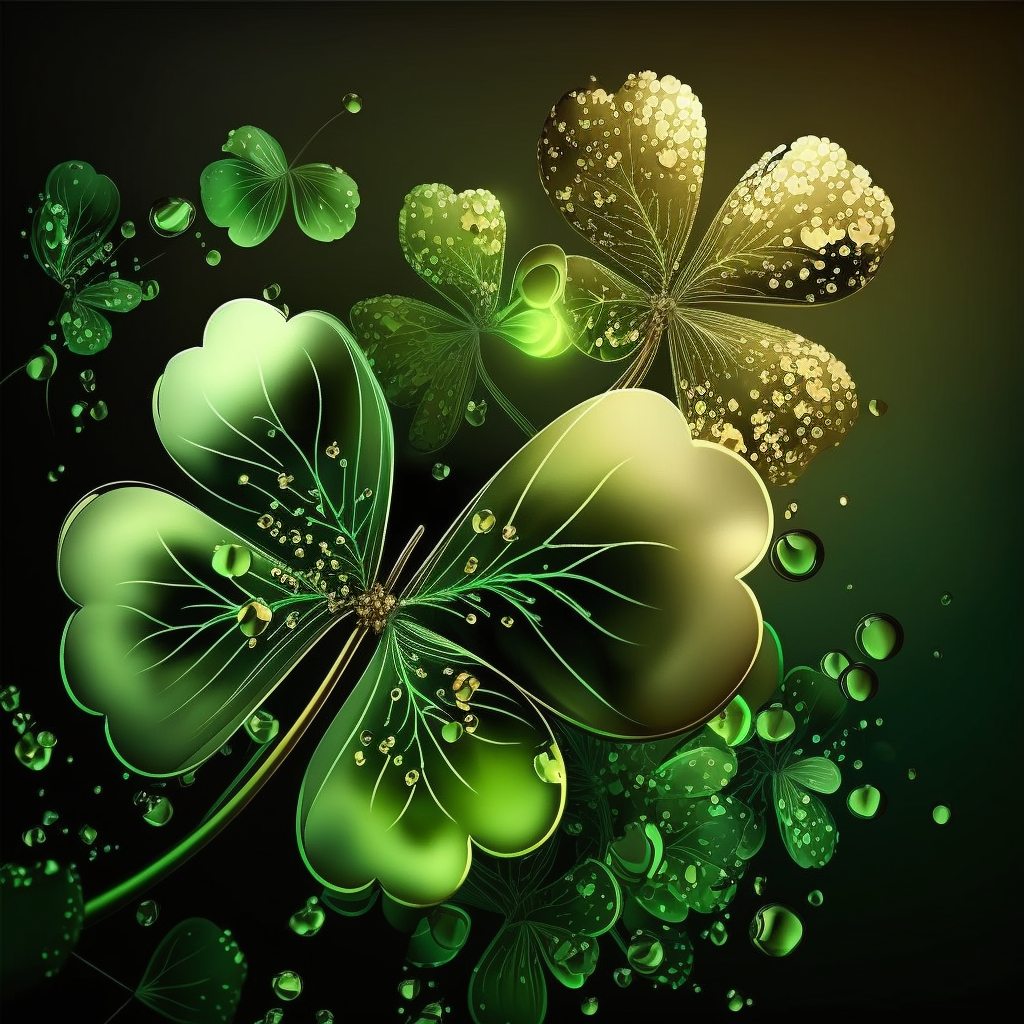 AI Midjourney Prompt for St Patricks Day - Glittery Clovers