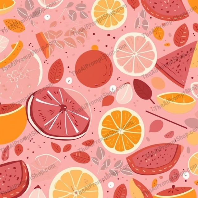 AI Midjourney Prompt for Patterns - B318s -  Citrusy Veggie Pattern