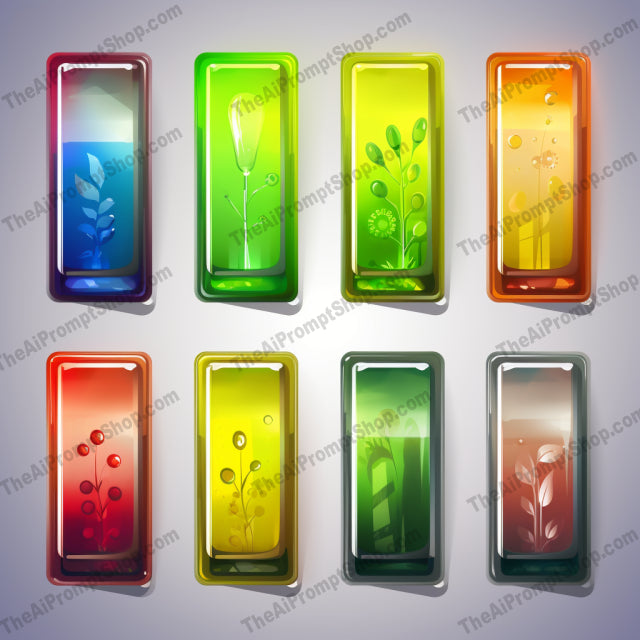 AI Midjourney Prompt for Colorful Glass Elements