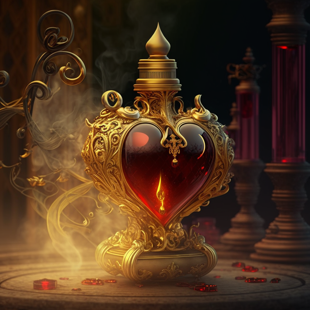 AI Midjourney Prompt for Fantasy - Love Potion Altar Drama