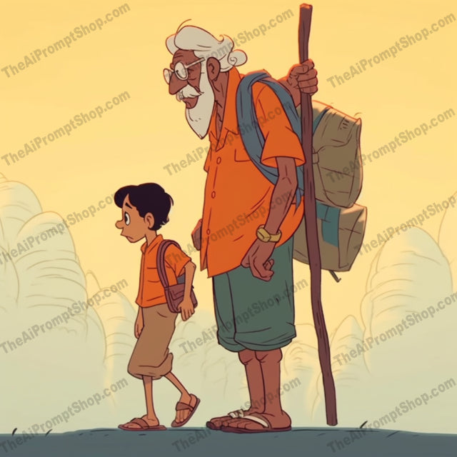 AI Midjourney Prompt for C44 - Storybook Illustrations - The Search for Son