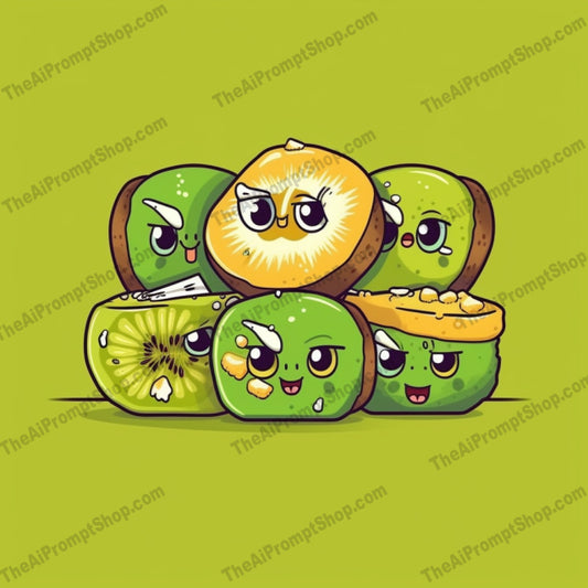 AI Midjourney Prompt for Kiwi Sushi Cartoons