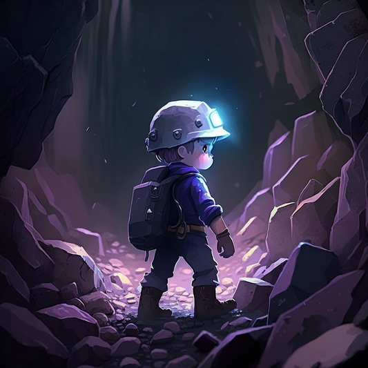 AI Midjourney Prompt for Kids Art Illustration - Tiny Miners Big Adventure