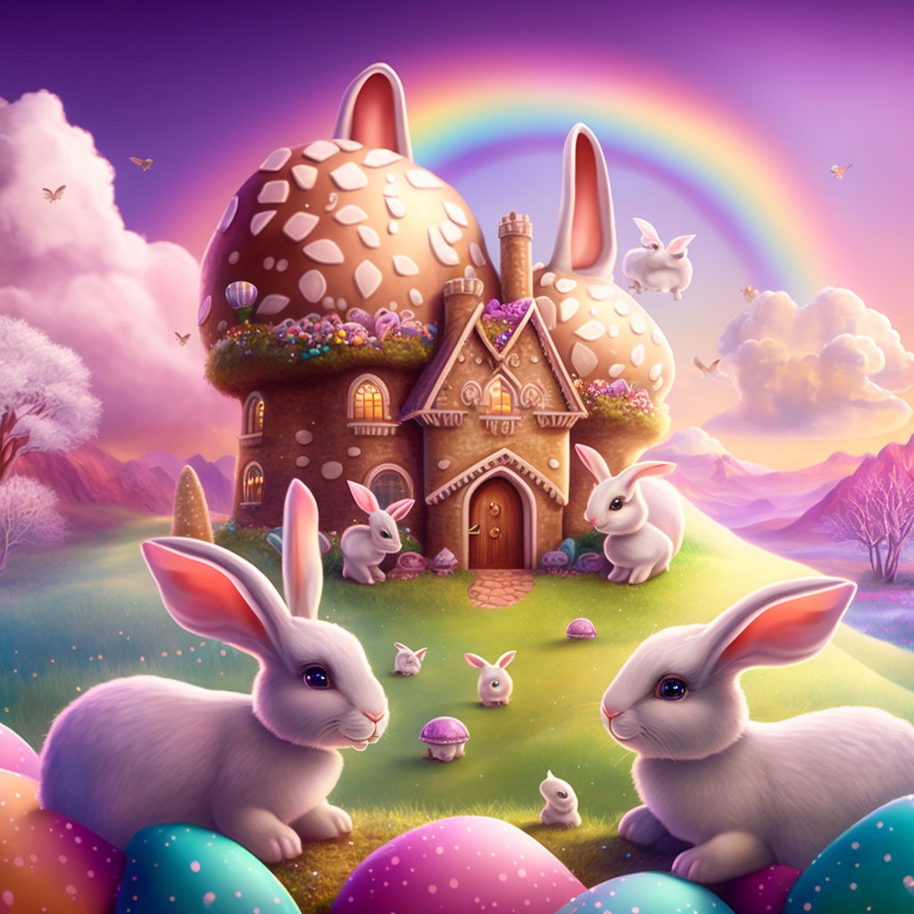 AI Midjourney Prompt for Easter - Glittery Bunny Wonderland