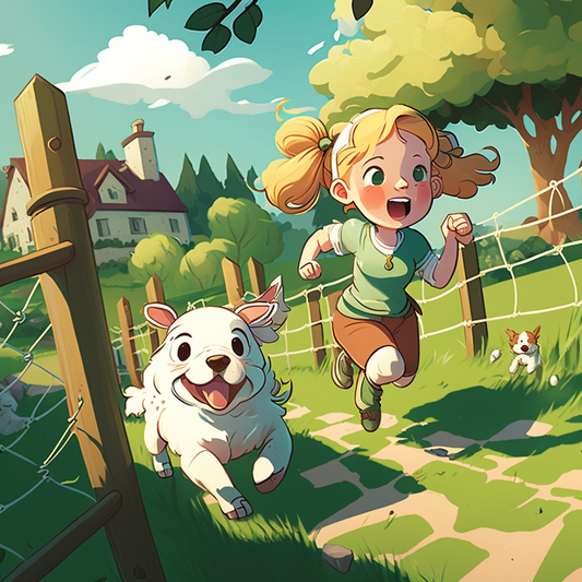 AI Midjourney Prompt for Storybook Illustrations -  Kids and Dogs