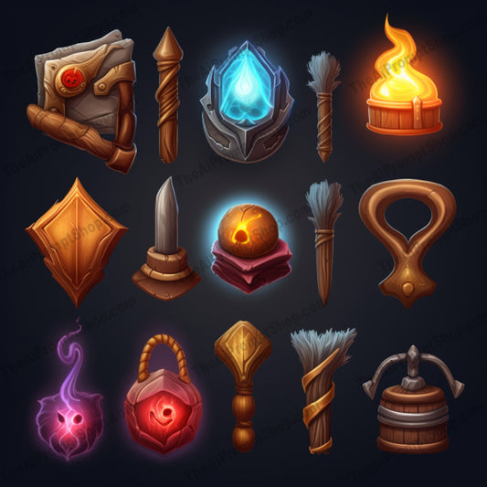 AI Midjourney Prompt for Mystical Terrains Icons