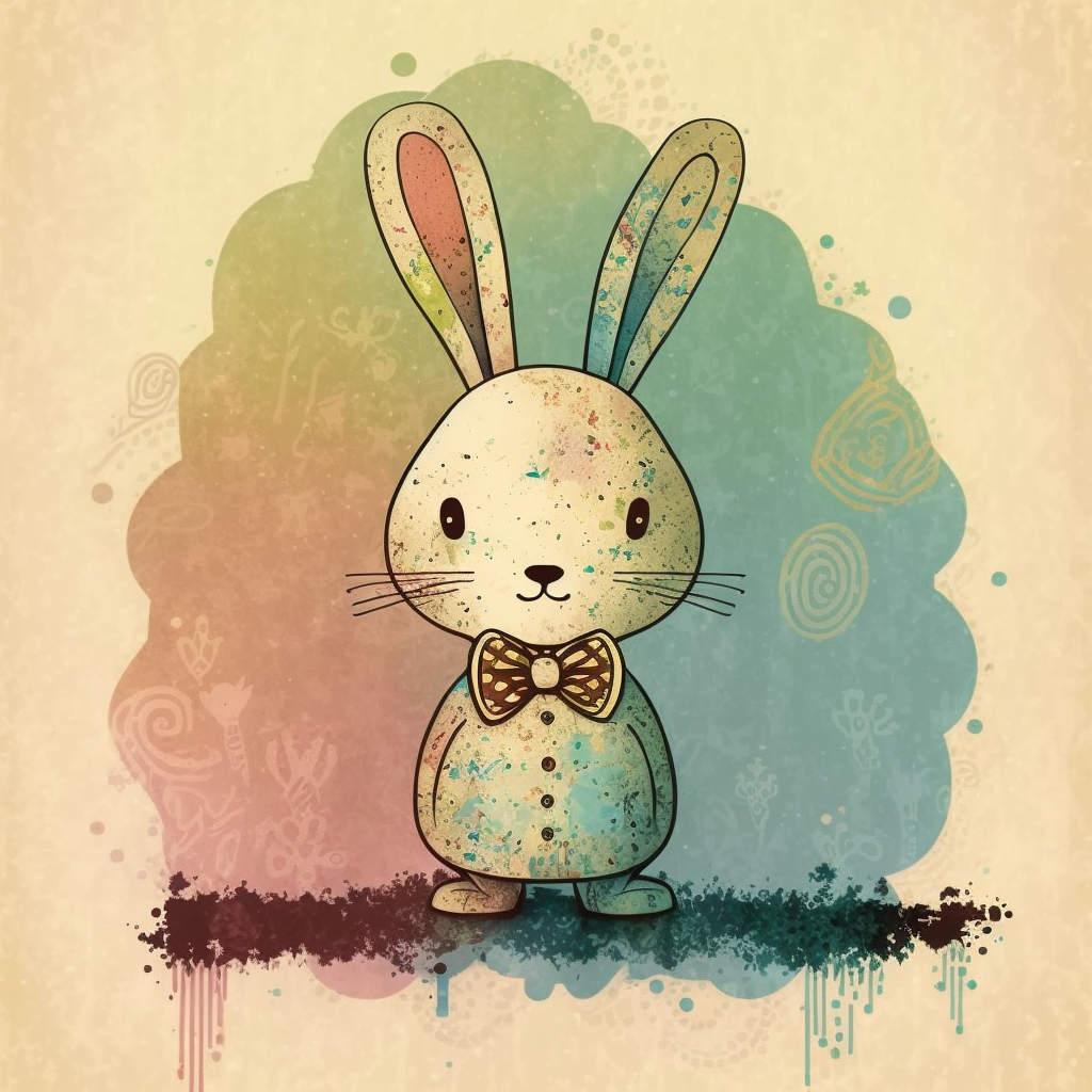 AI Midjourney Prompt for Easter - Whimsical Bowtie Bunny