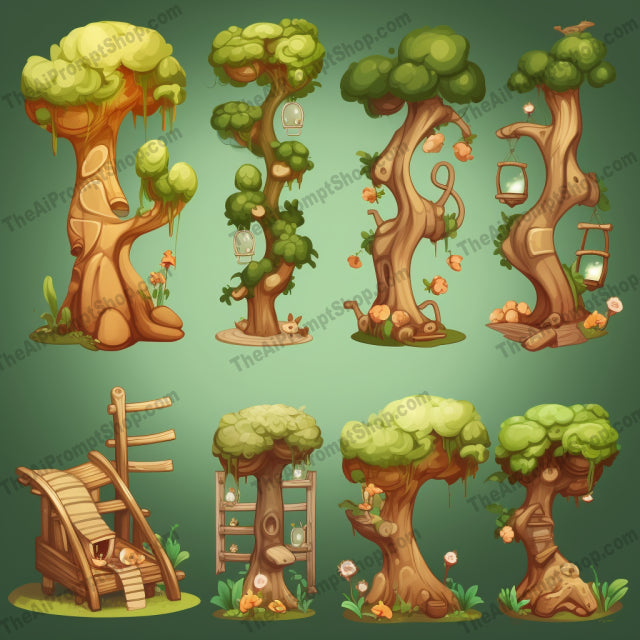 AI Midjourney Prompt for Cartoon Woods and Signs